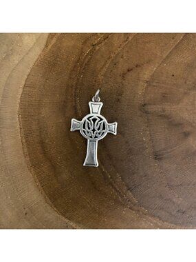 RETIRED James Avery Descending Dove Cross Pendant, Sterling Silver